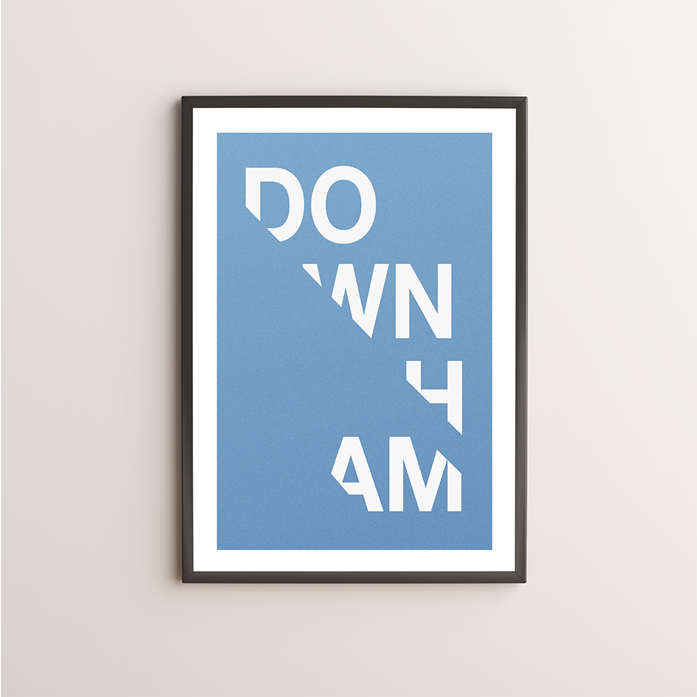 Downham Typography Giclée Art Print 