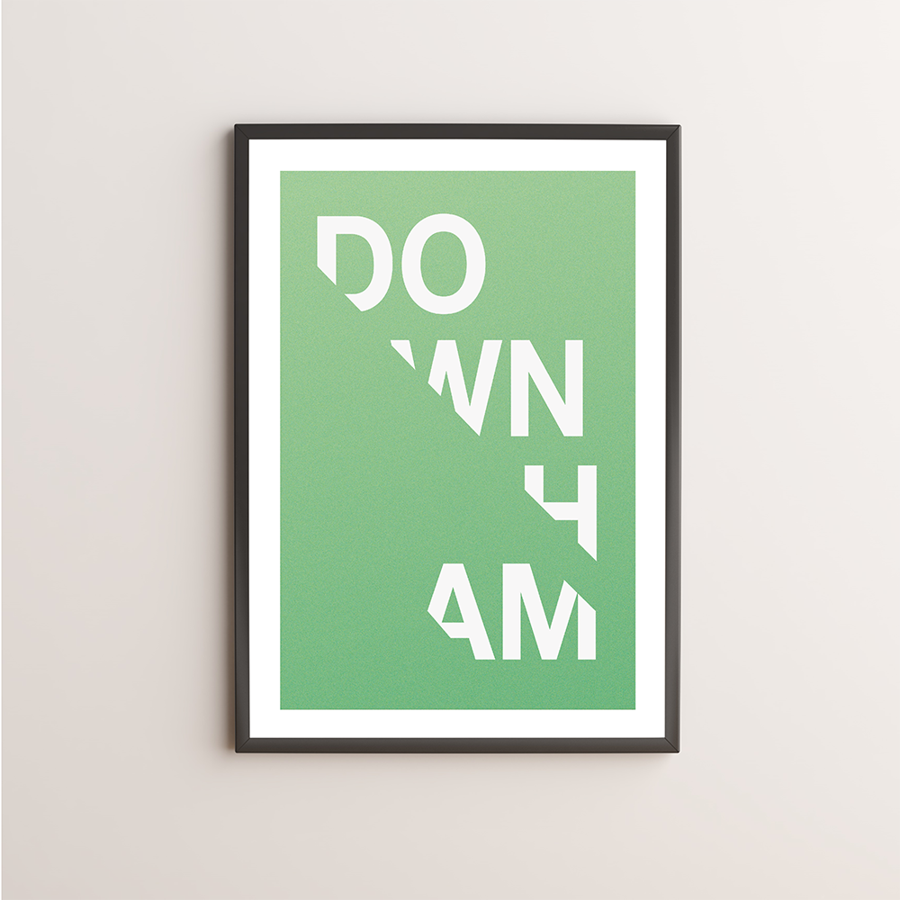 Downham Typography Giclée Art Print 