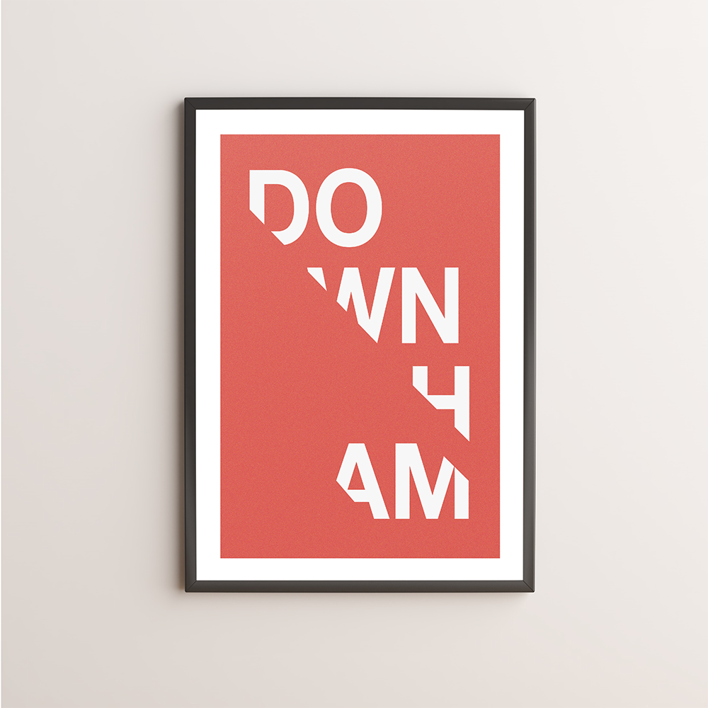 Downham Typography Giclée Art Print 