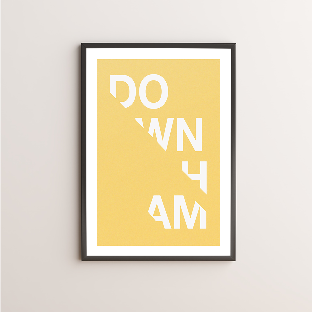 Downham Typography Giclée Art Print 