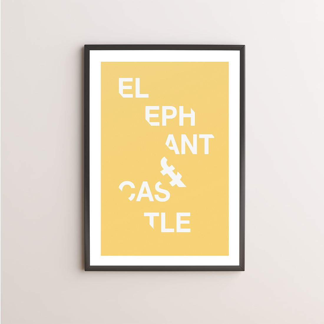 Elephant and Castle Typography Giclée Art Print 