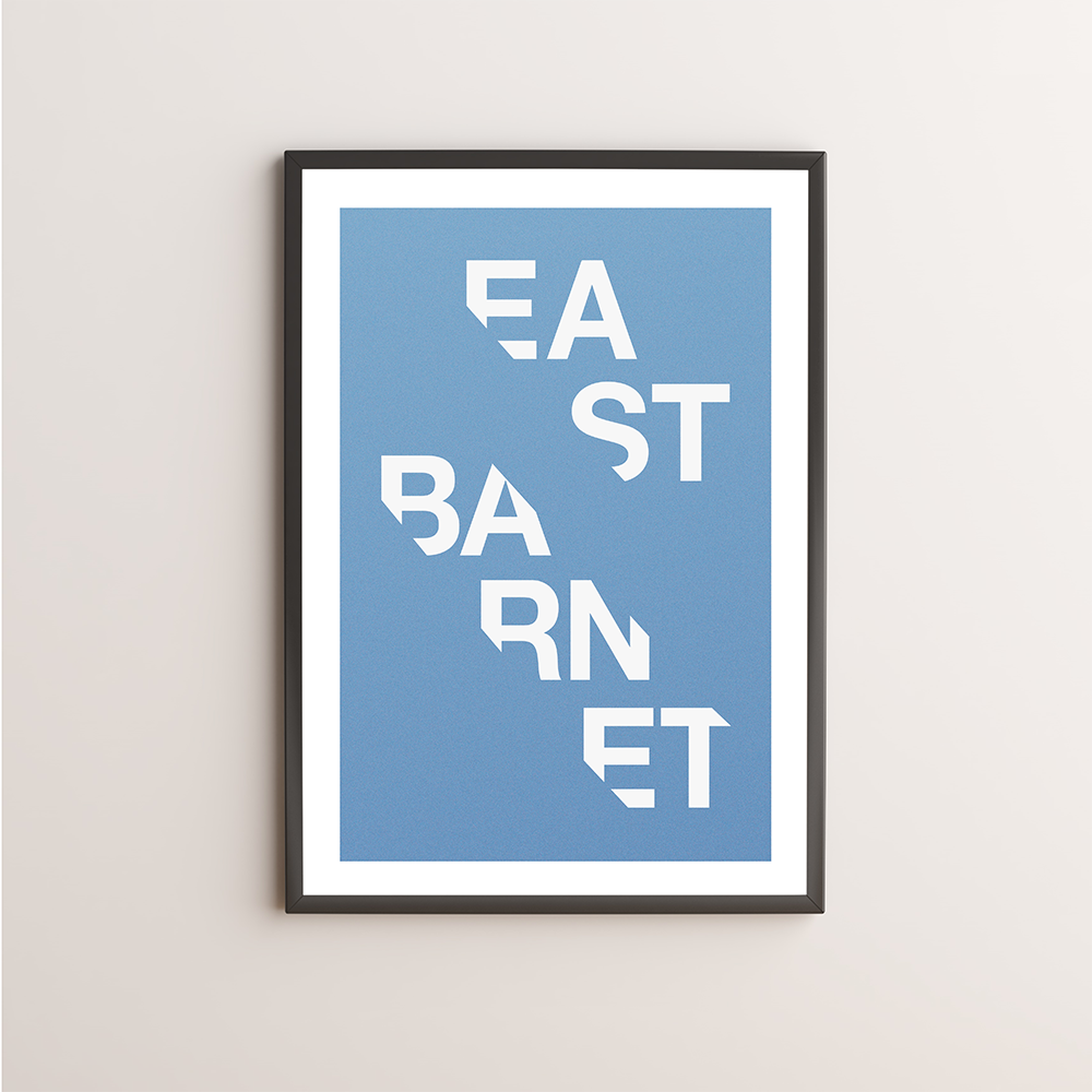 East Barnet Typography Giclée Art Print 