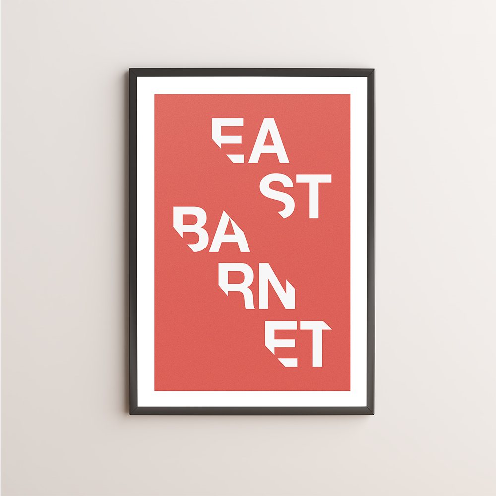 East Barnet Typography Giclée Art Print 