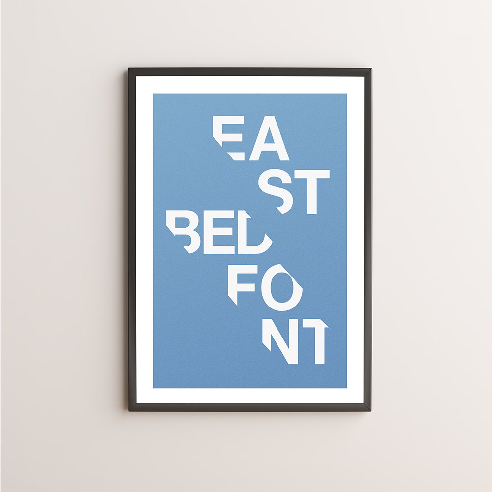 East Bedfont Typography Giclée Art Print