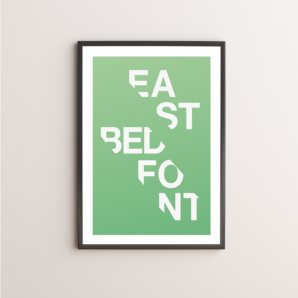 East Bedfont Typography Giclée Art Print