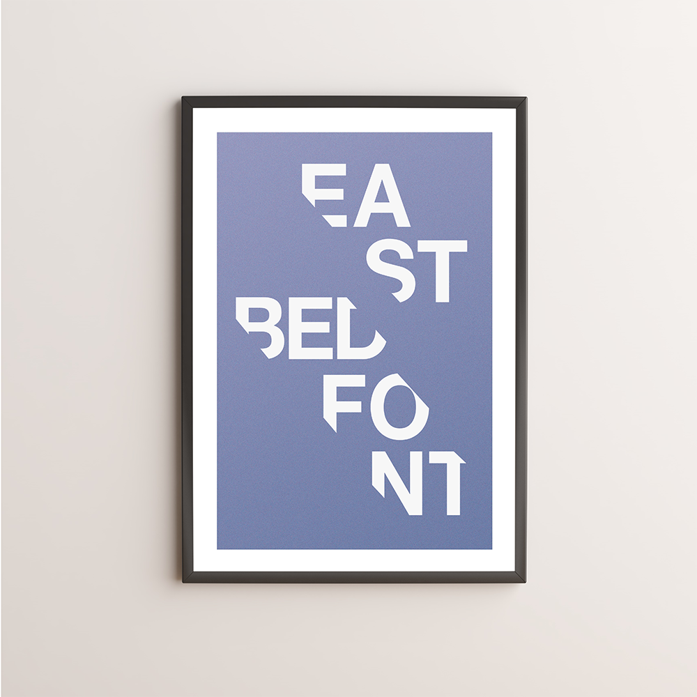 East Bedfont Typography Giclée Art Print