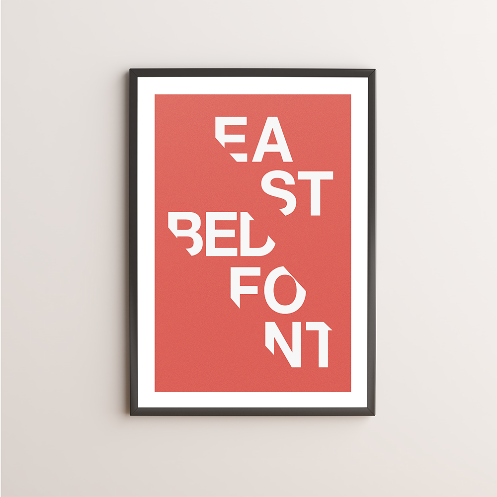 East Bedfont Typography Giclée Art Print