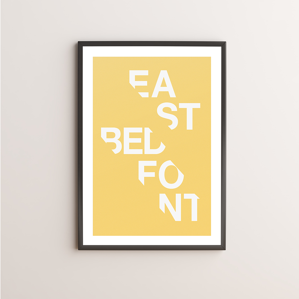 East Bedfont Typography Giclée Art Print