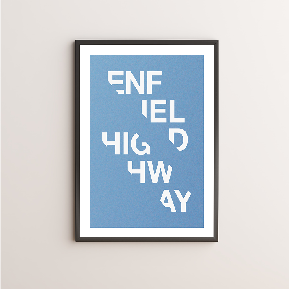 Enfield Highway Typography Giclée Art Print