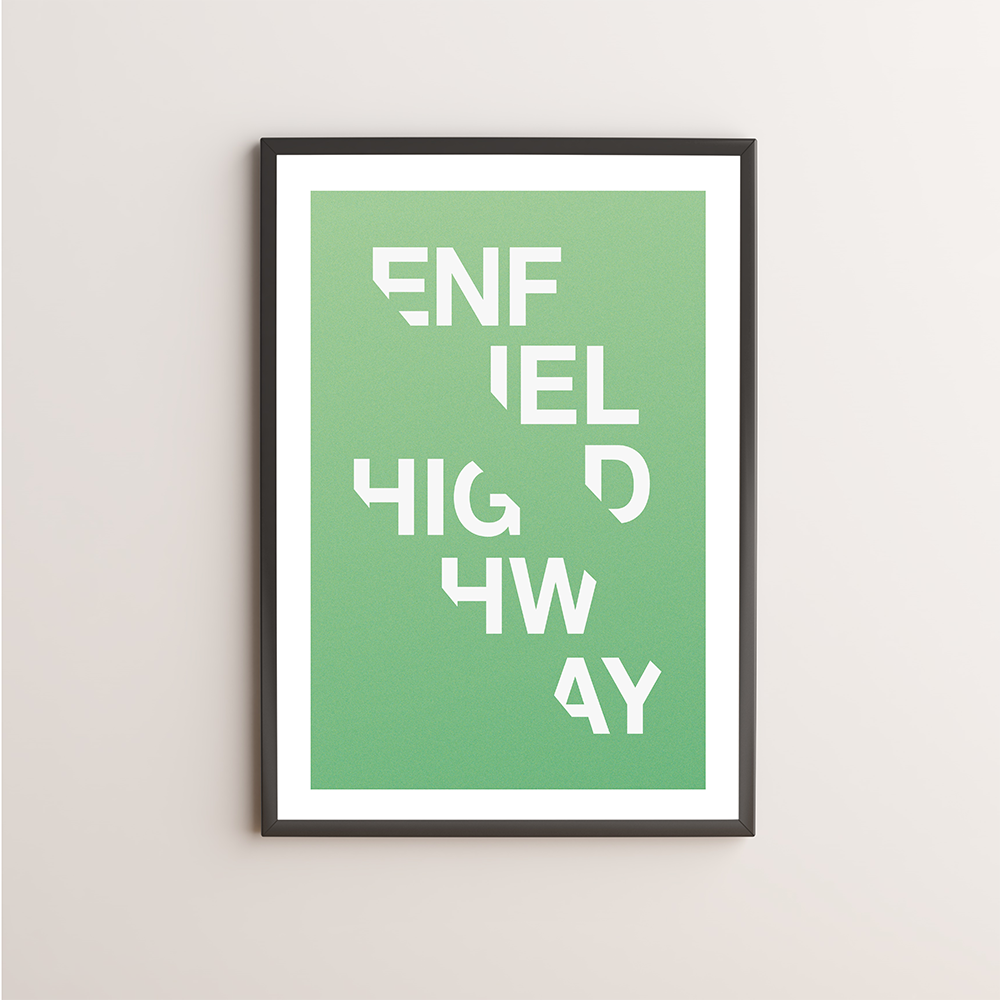 Enfield Highway Typography Giclée Art Print