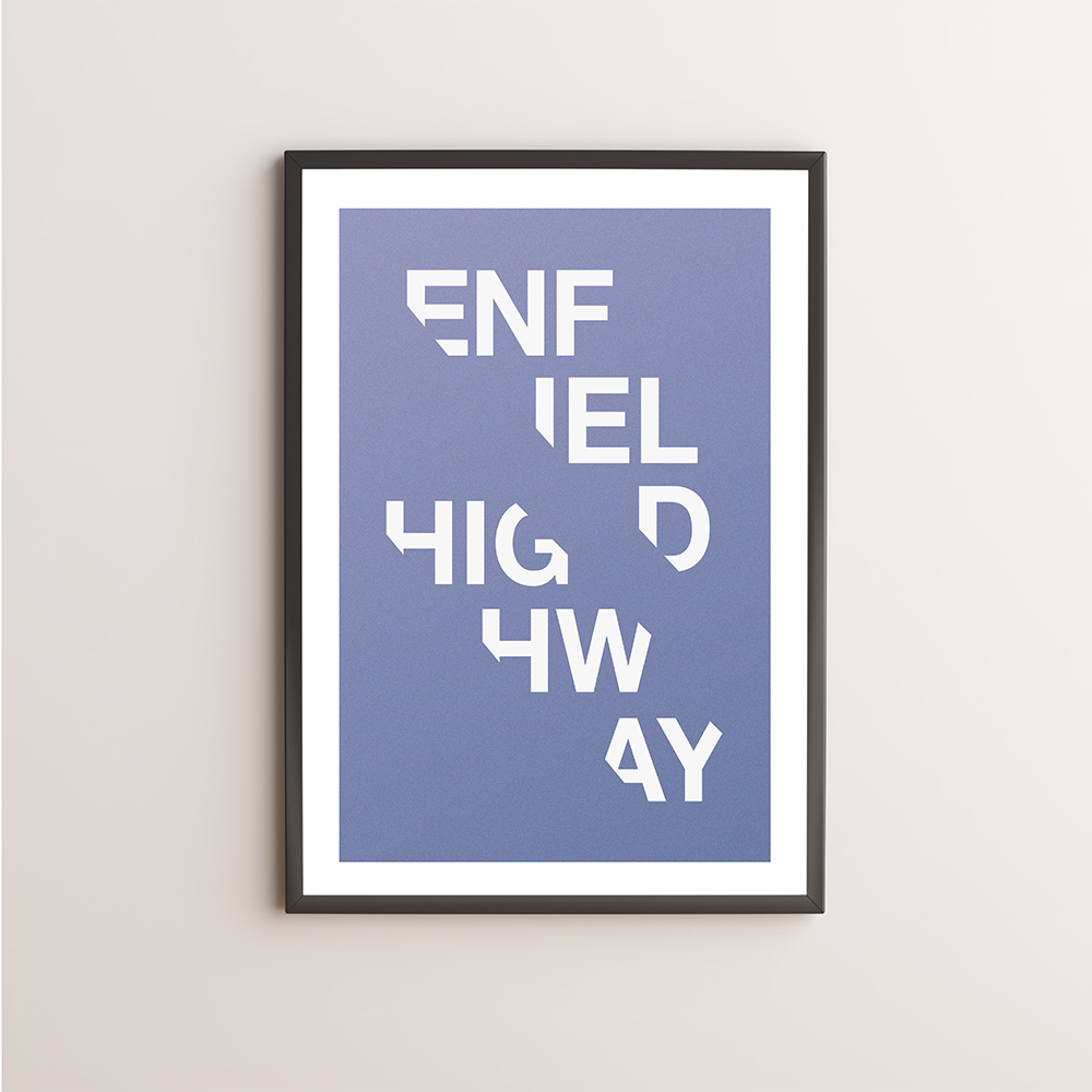 Enfield Highway Typography Giclée Art Print