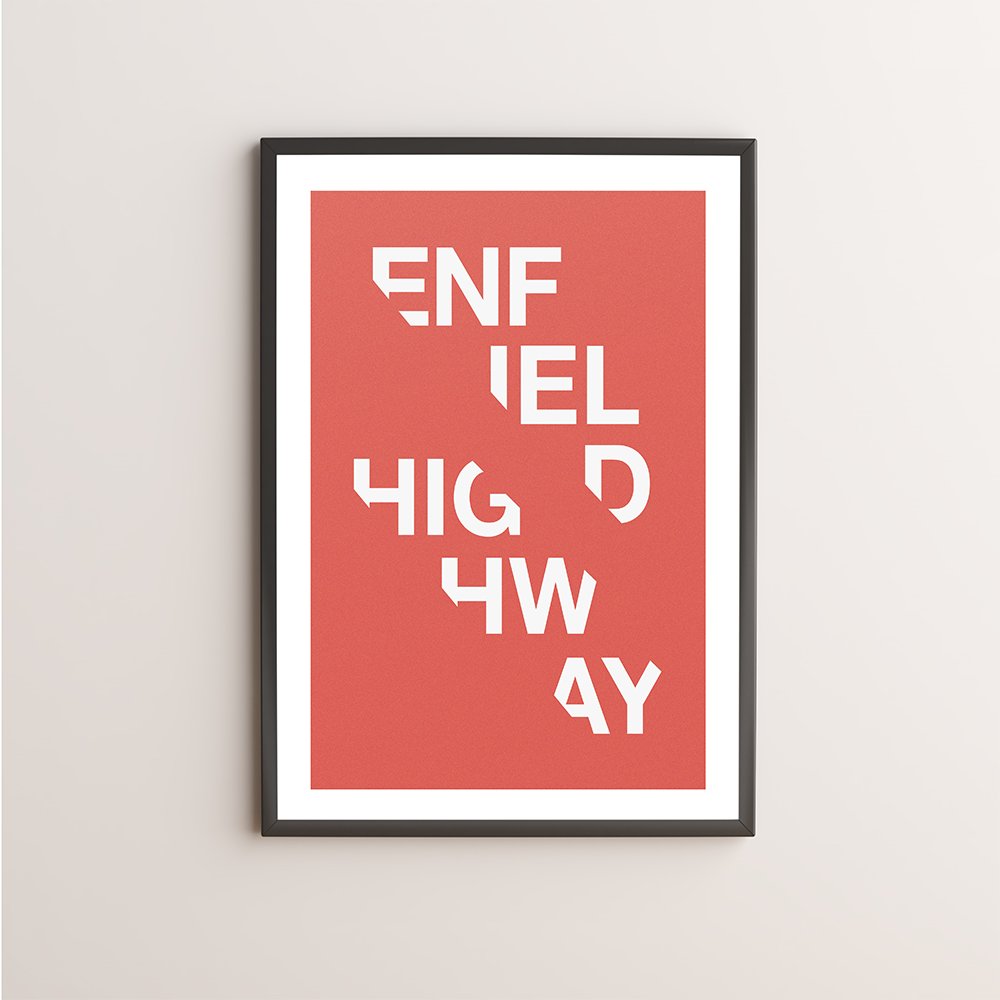 Enfield Highway Typography Giclée Art Print