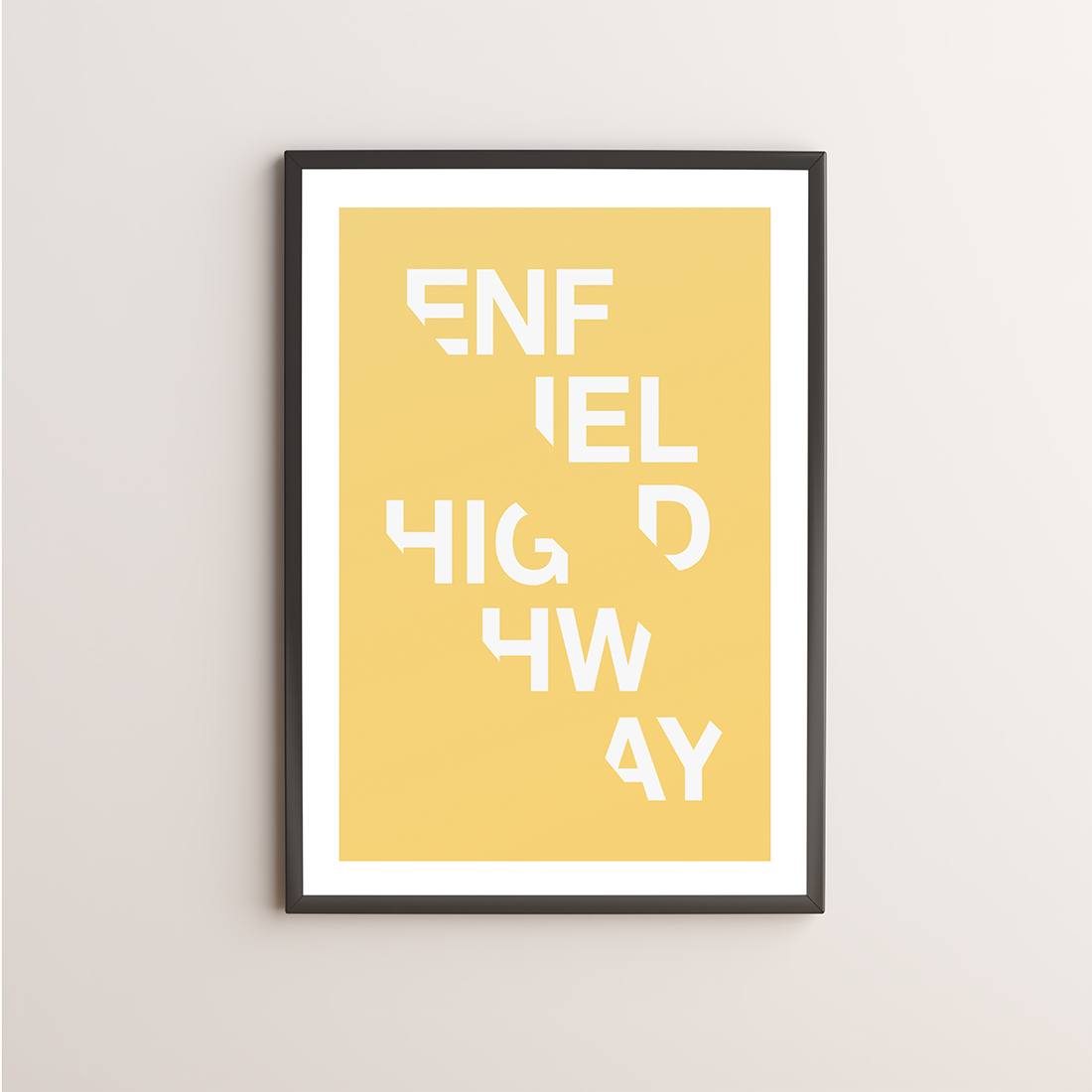 Enfield Highway Typography Giclée Art Print