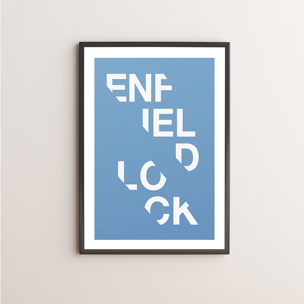 Enfield Lock Typography Giclée Art Print