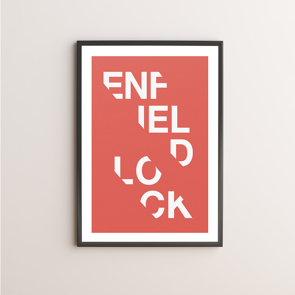 Enfield Lock Typography Giclée Art Print