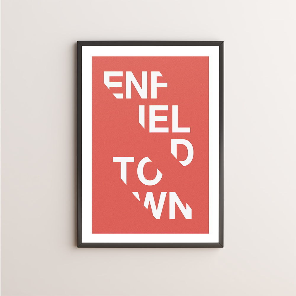 Enfield Town Typography Giclée Art Print