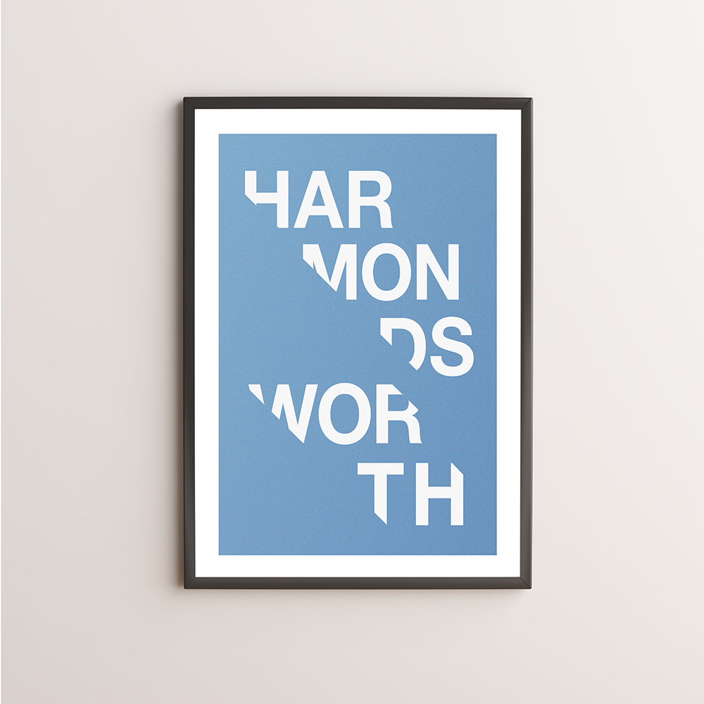 Harmondsworth Typography Giclée Art Print