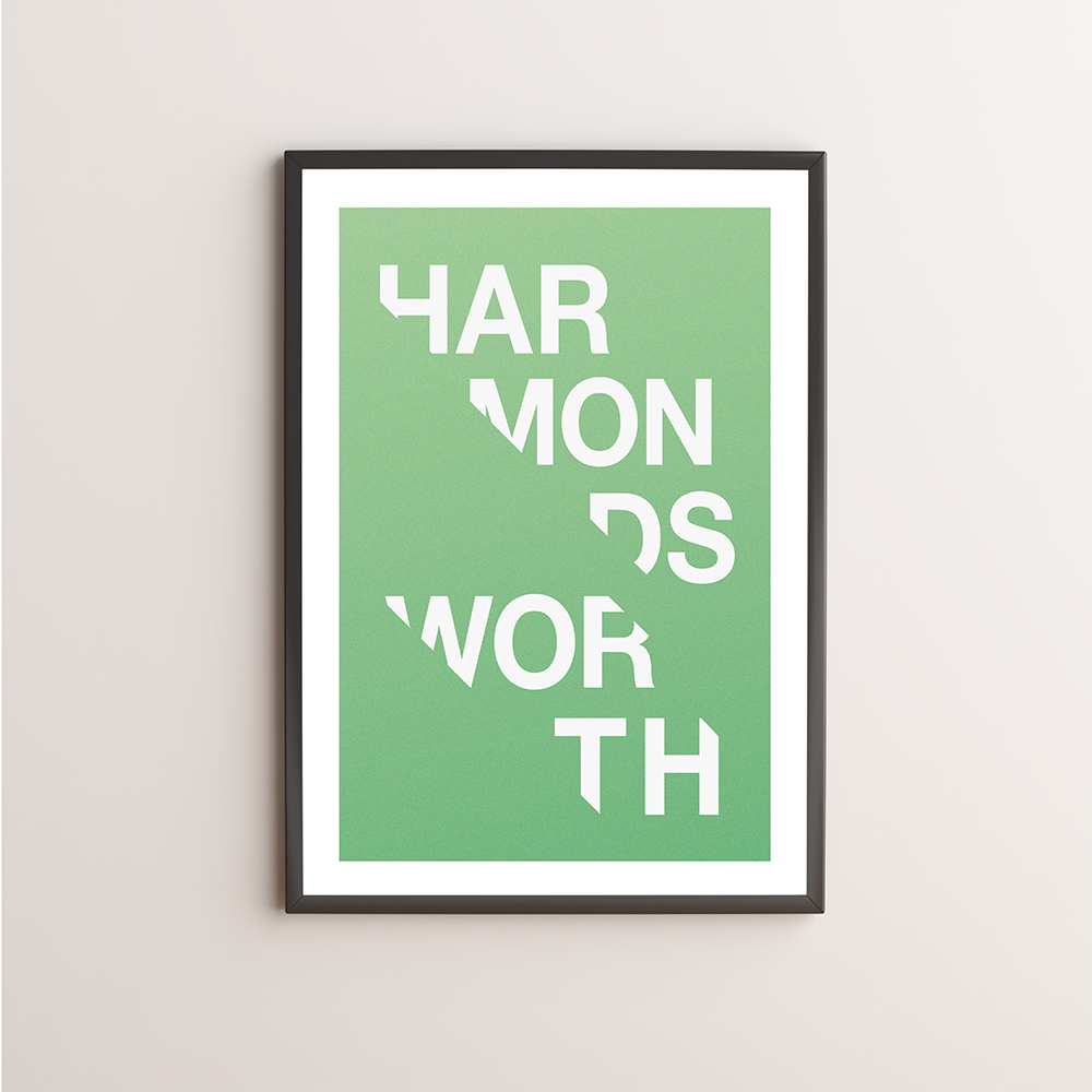 Harmondsworth Typography Giclée Art Print