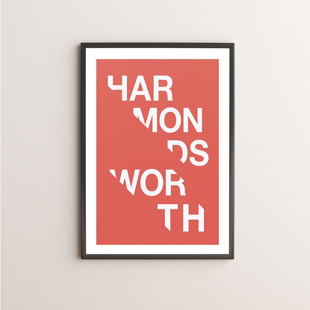 Harmondsworth Typography Giclée Art Print