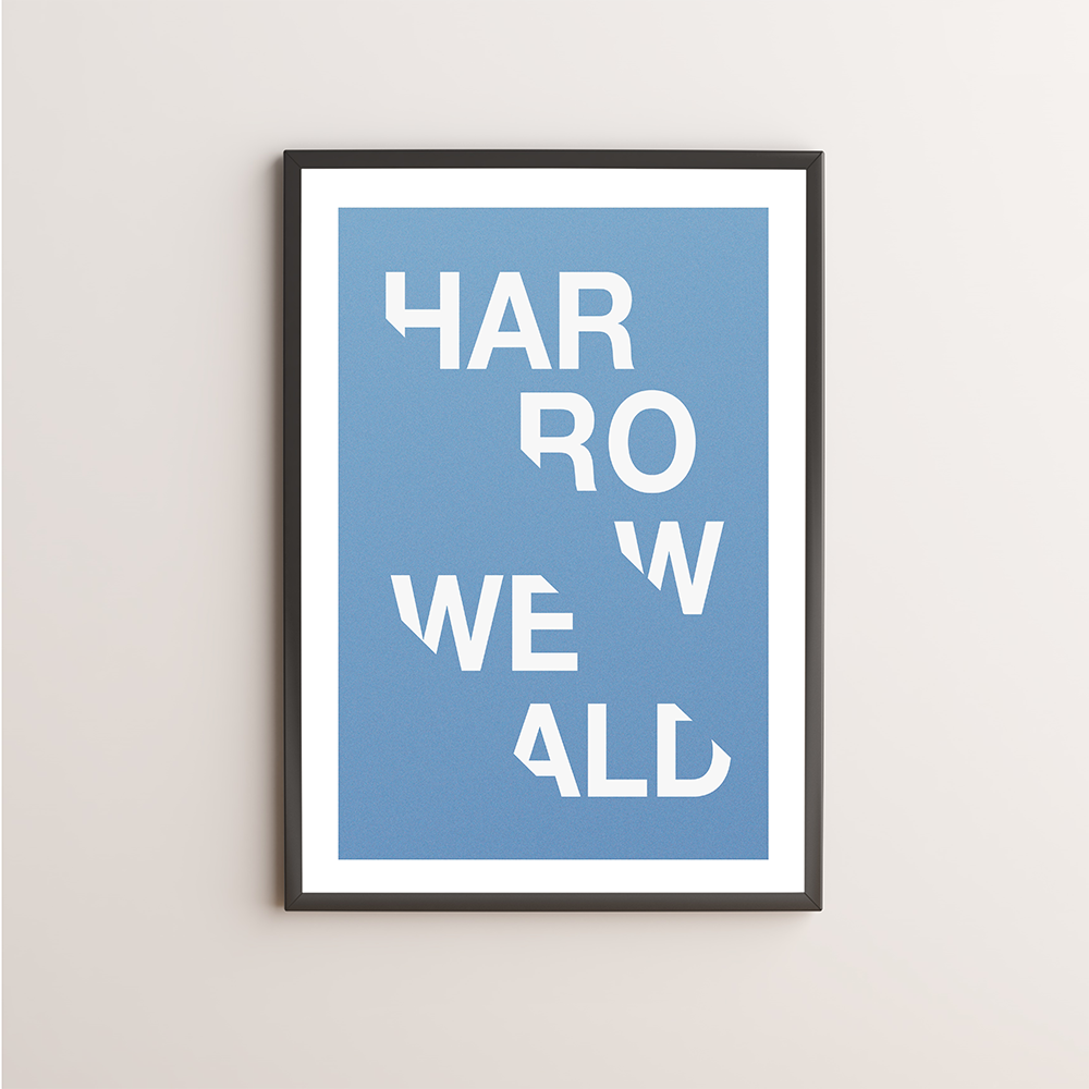 Harrow Weald Typography Giclée Art Print