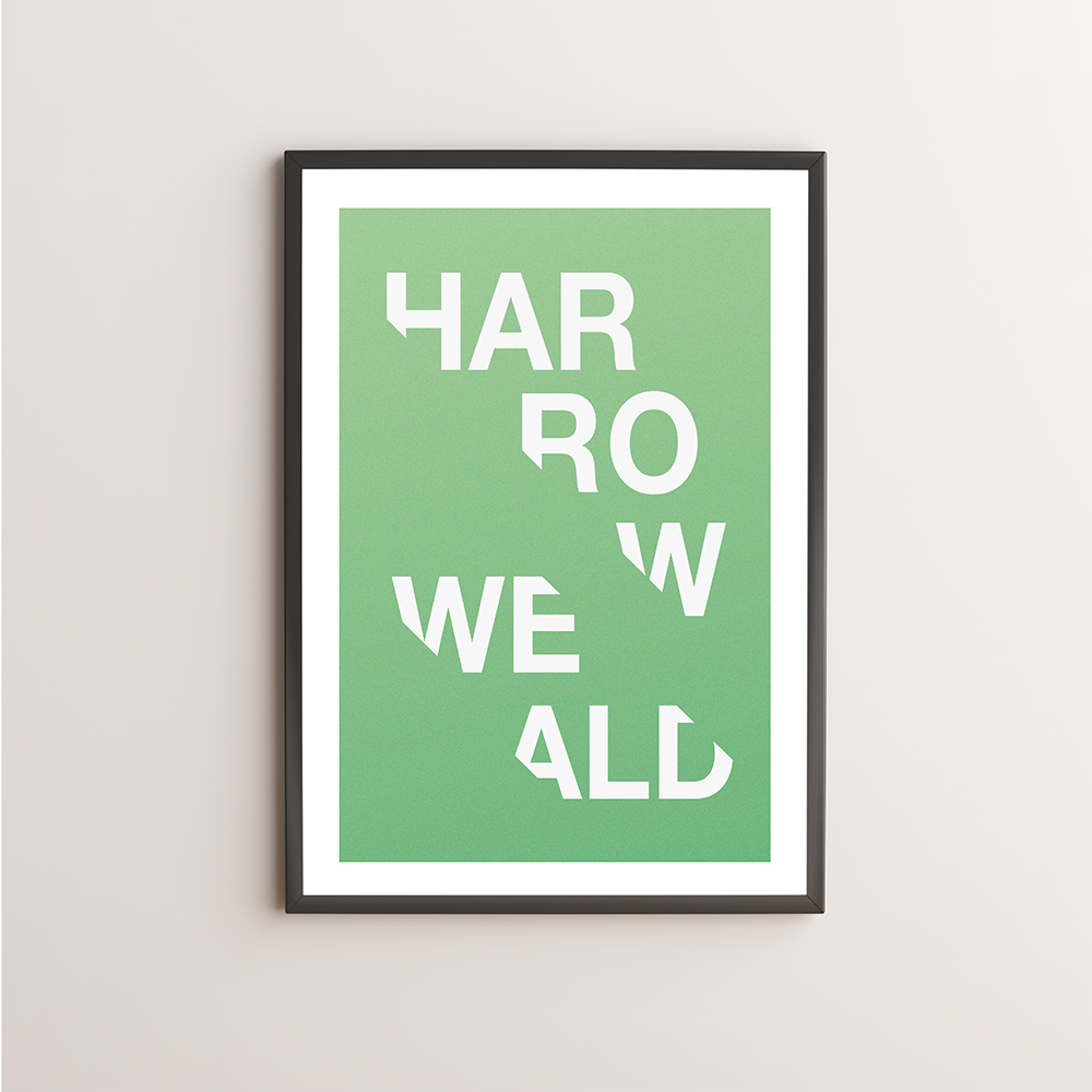 Harrow Weald Typography Giclée Art Print