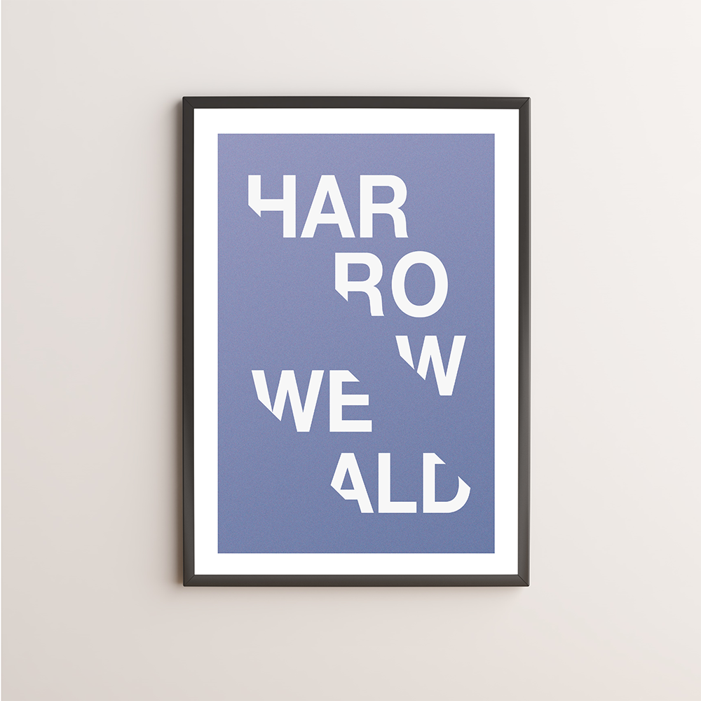 Harrow Weald Typography Giclée Art Print