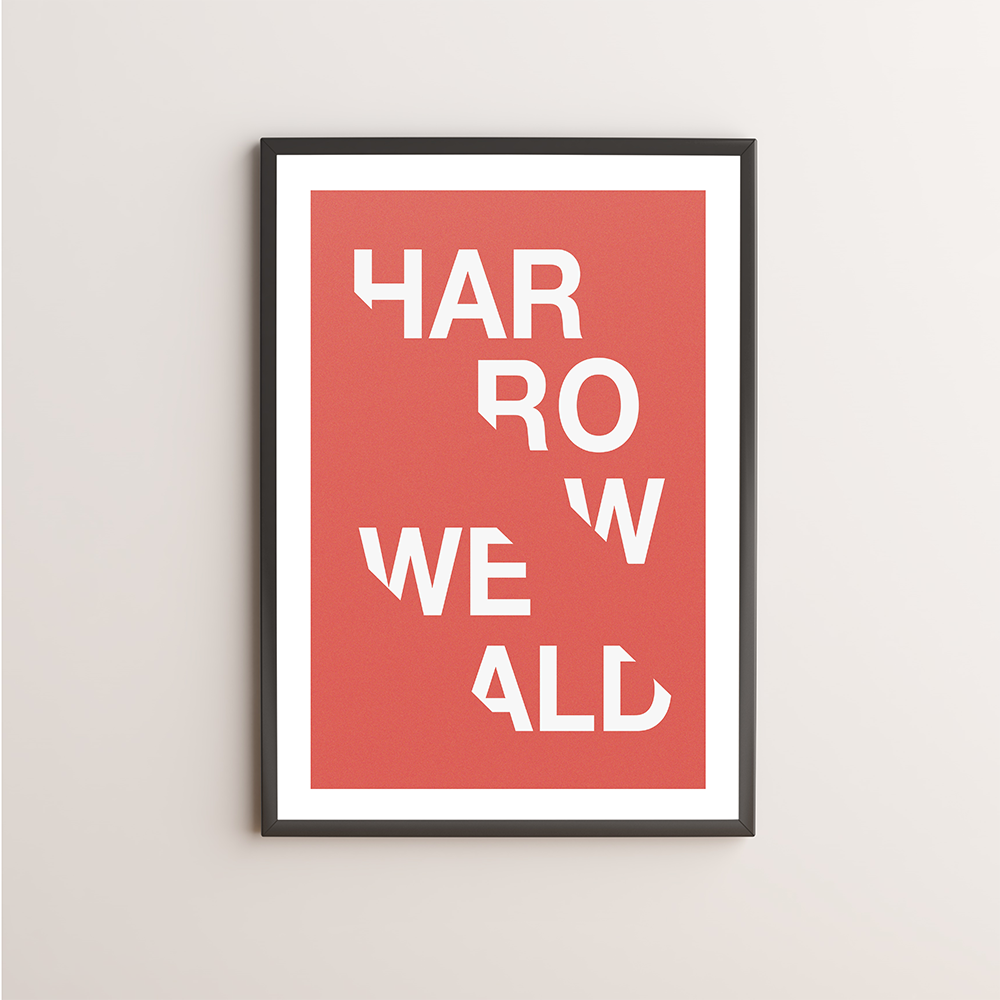 Harrow Weald Typography Giclée Art Print