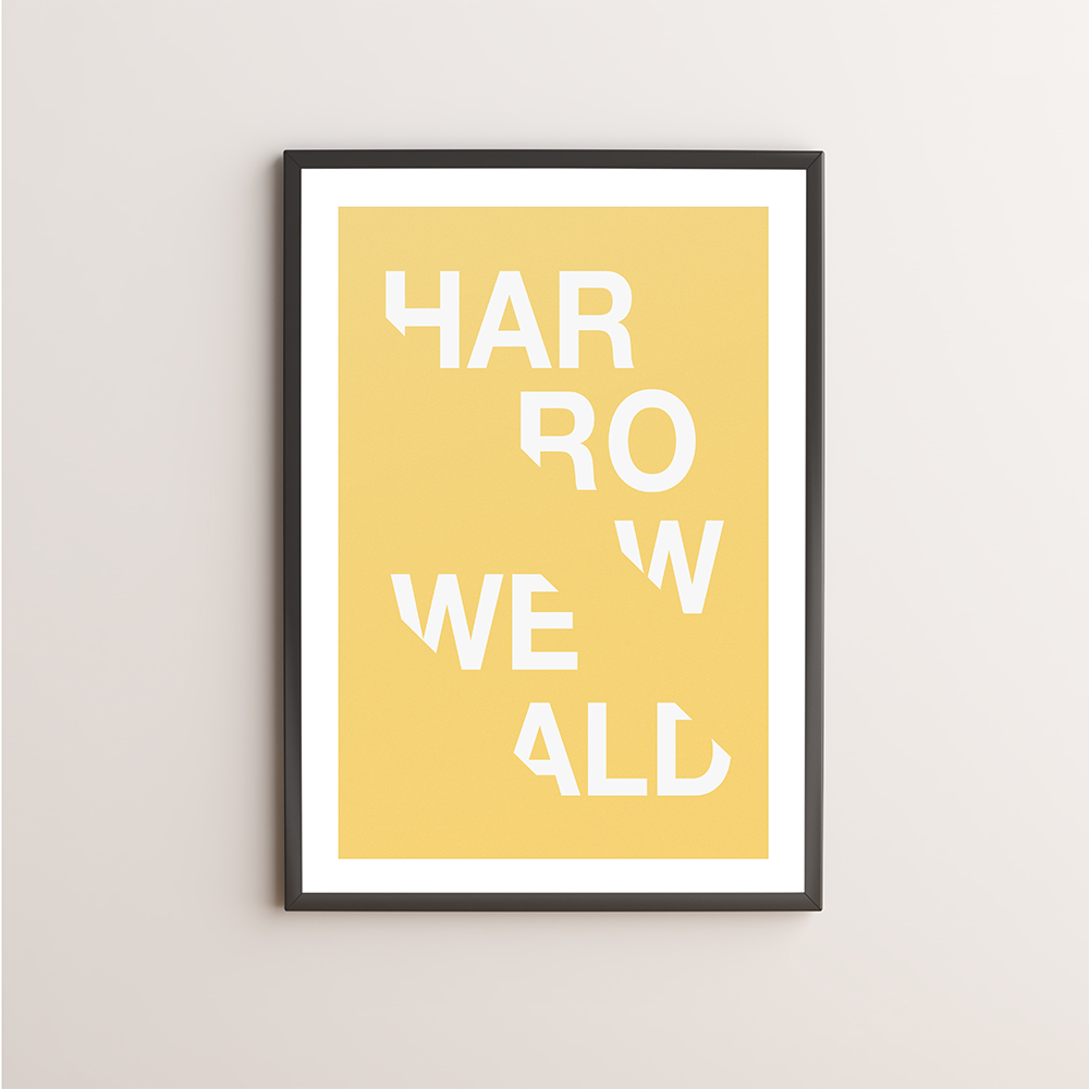 Harrow Weald Typography Giclée Art Print