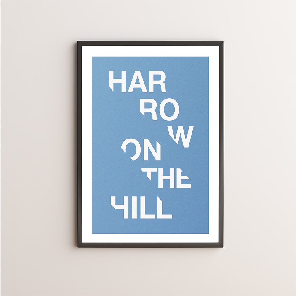 Harrow on the Hill Typography Giclée Art Print