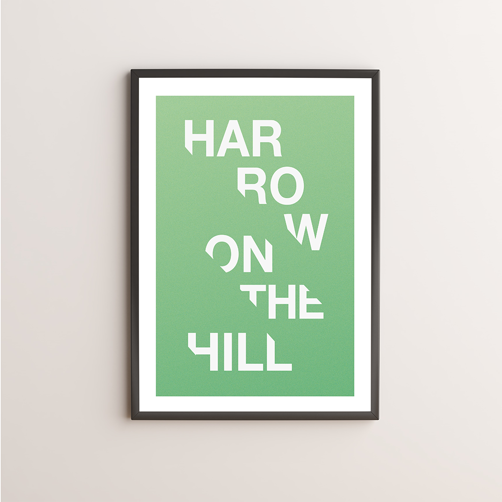 Harrow on the Hill Typography Giclée Art Print