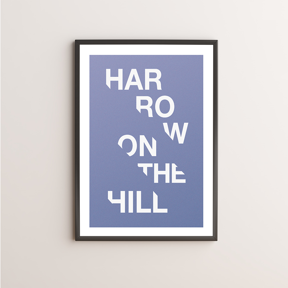 Harrow on the Hill Typography Giclée Art Print