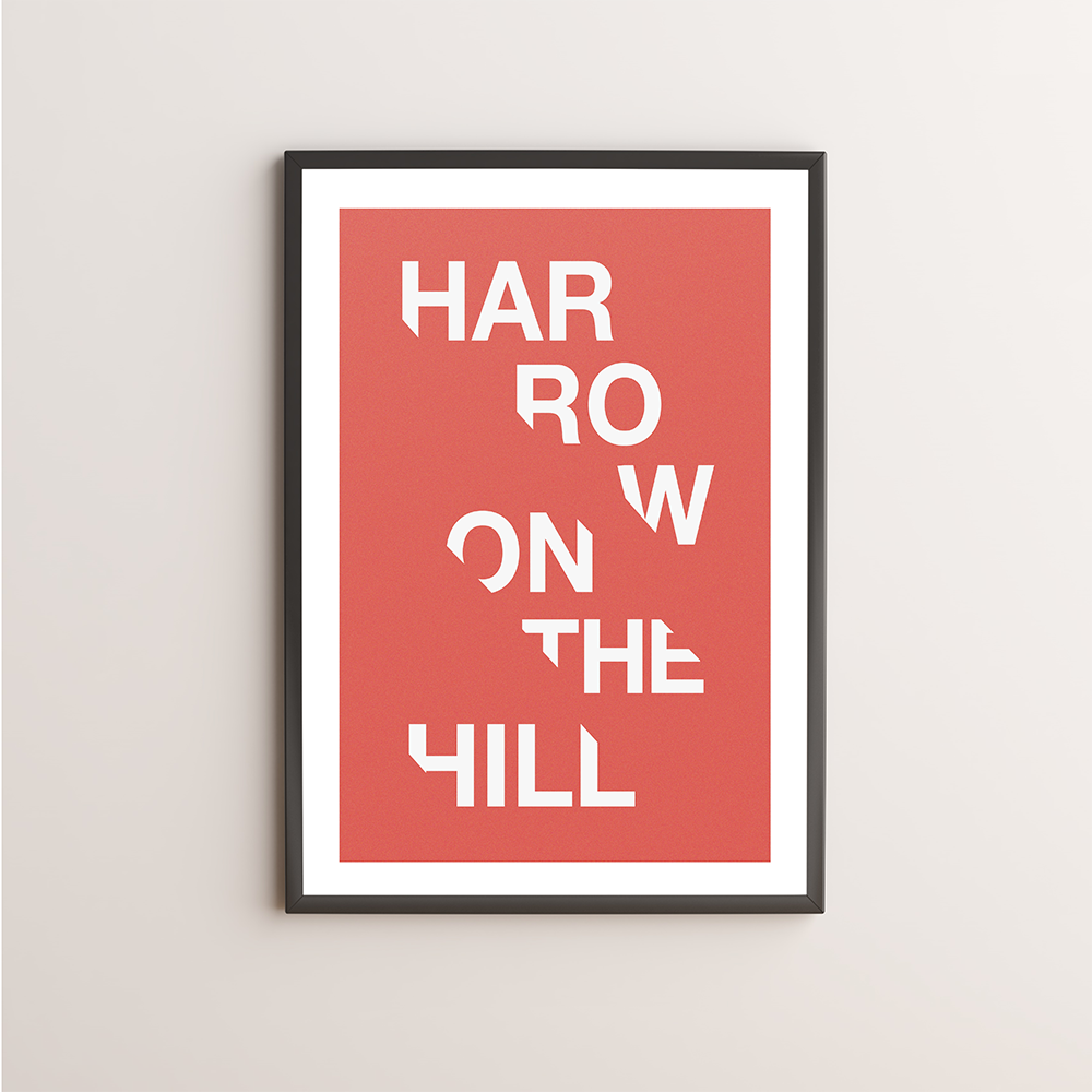 Harrow on the Hill Typography Giclée Art Print