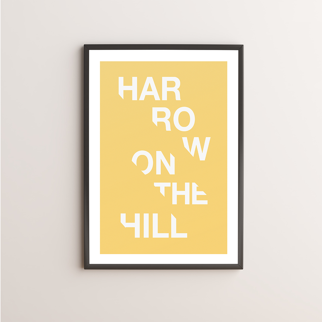 Harrow on the Hill Typography Giclée Art Print