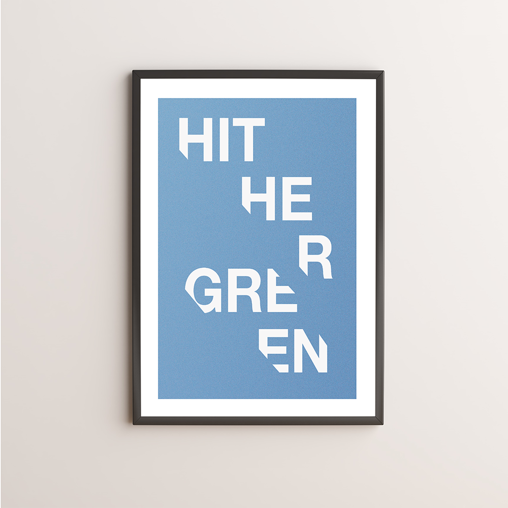 Hither Green Typography Giclée Art Print