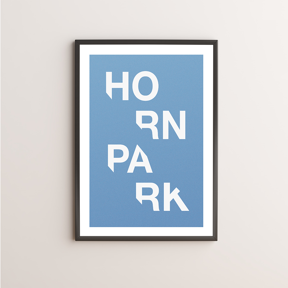 Horn Park Typography Giclée Art Print