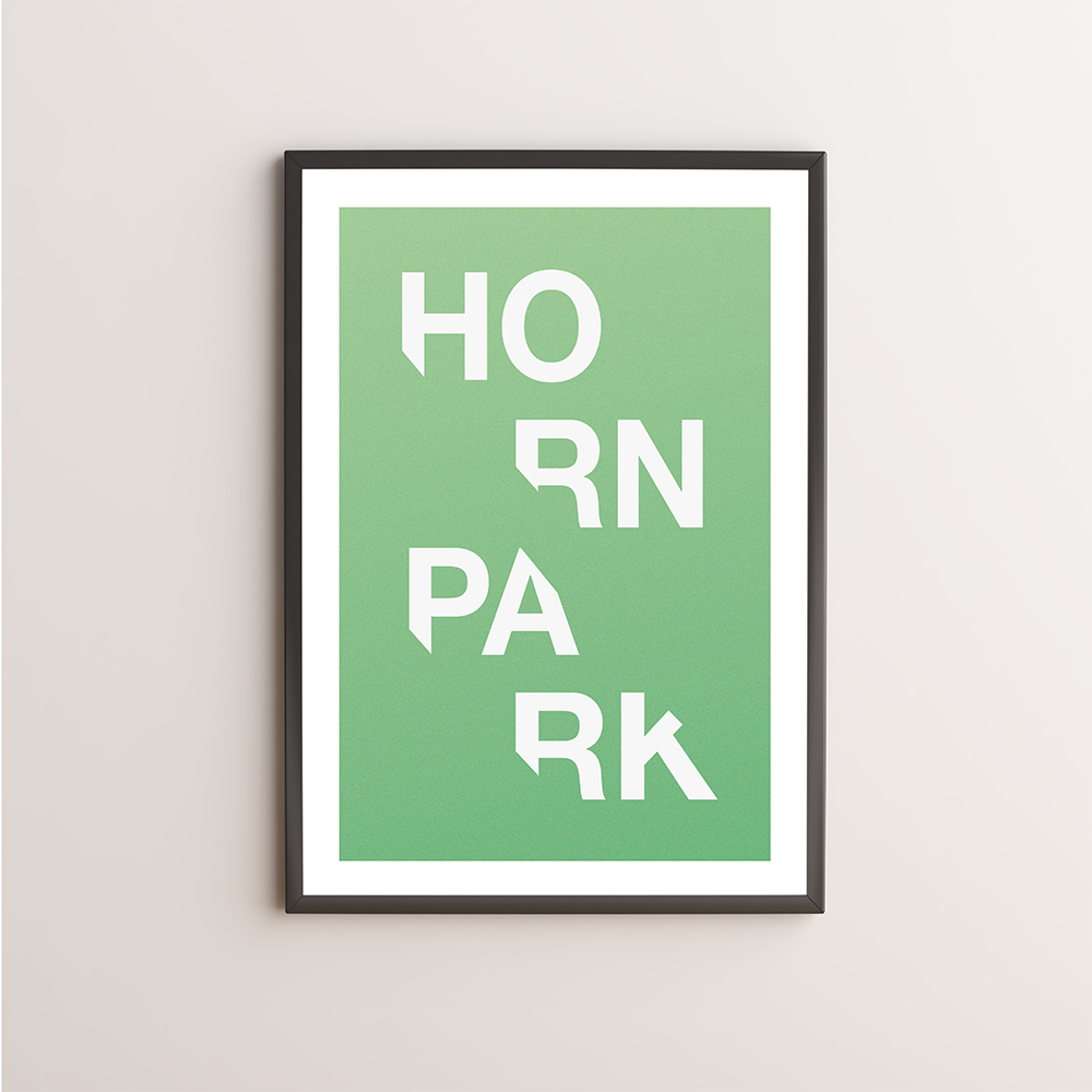 Horn Park Typography Giclée Art Print