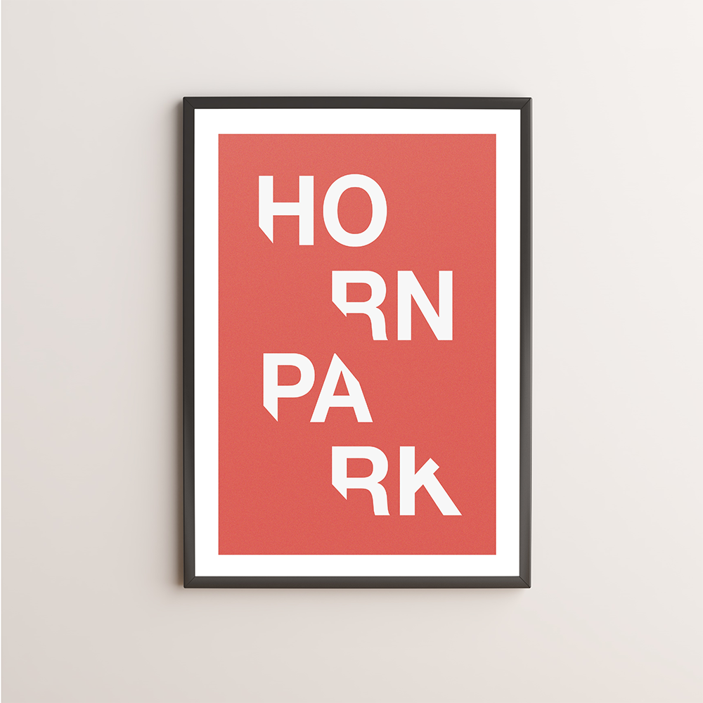 Horn Park Typography Giclée Art Print