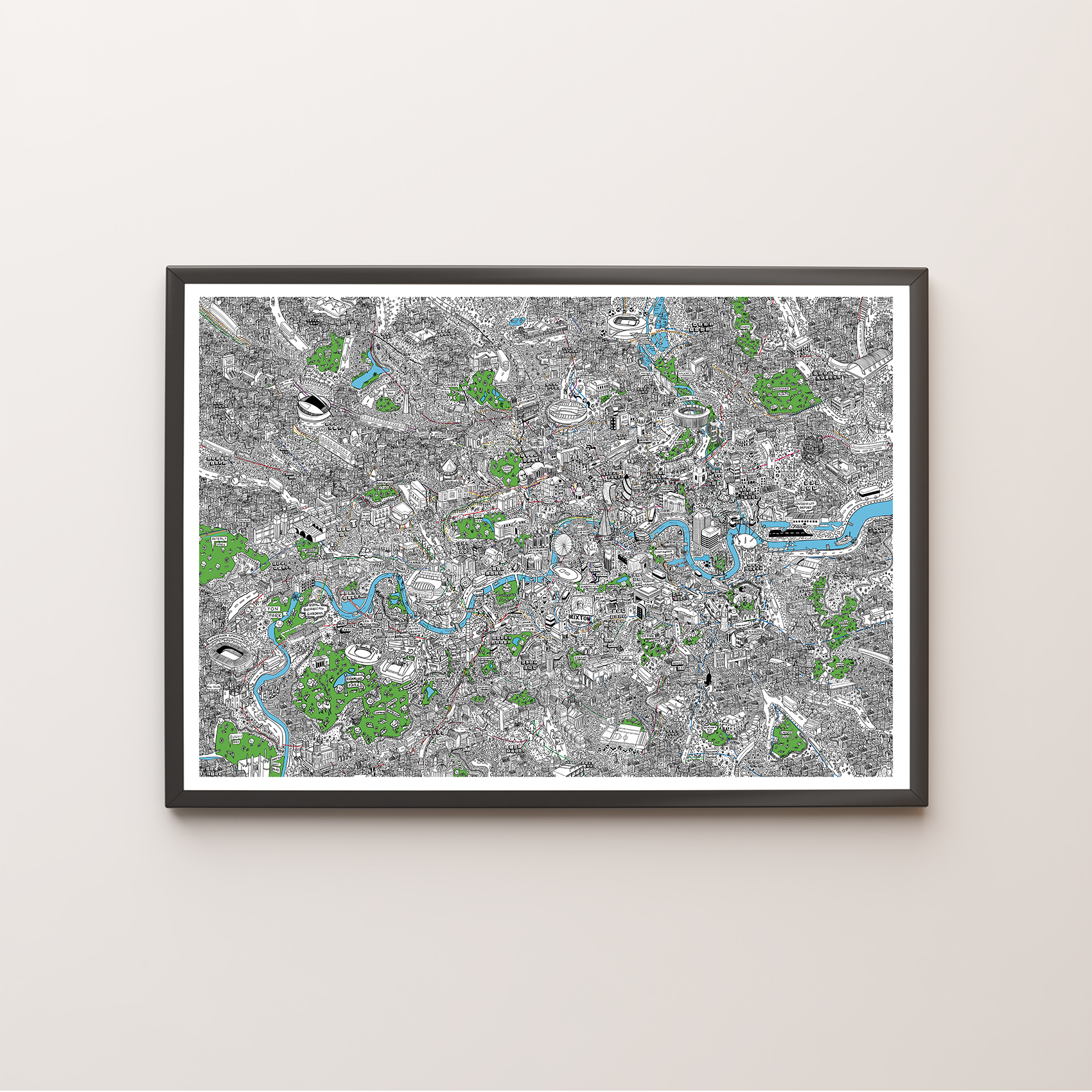 Greater London Hand Drawn Illustration Map