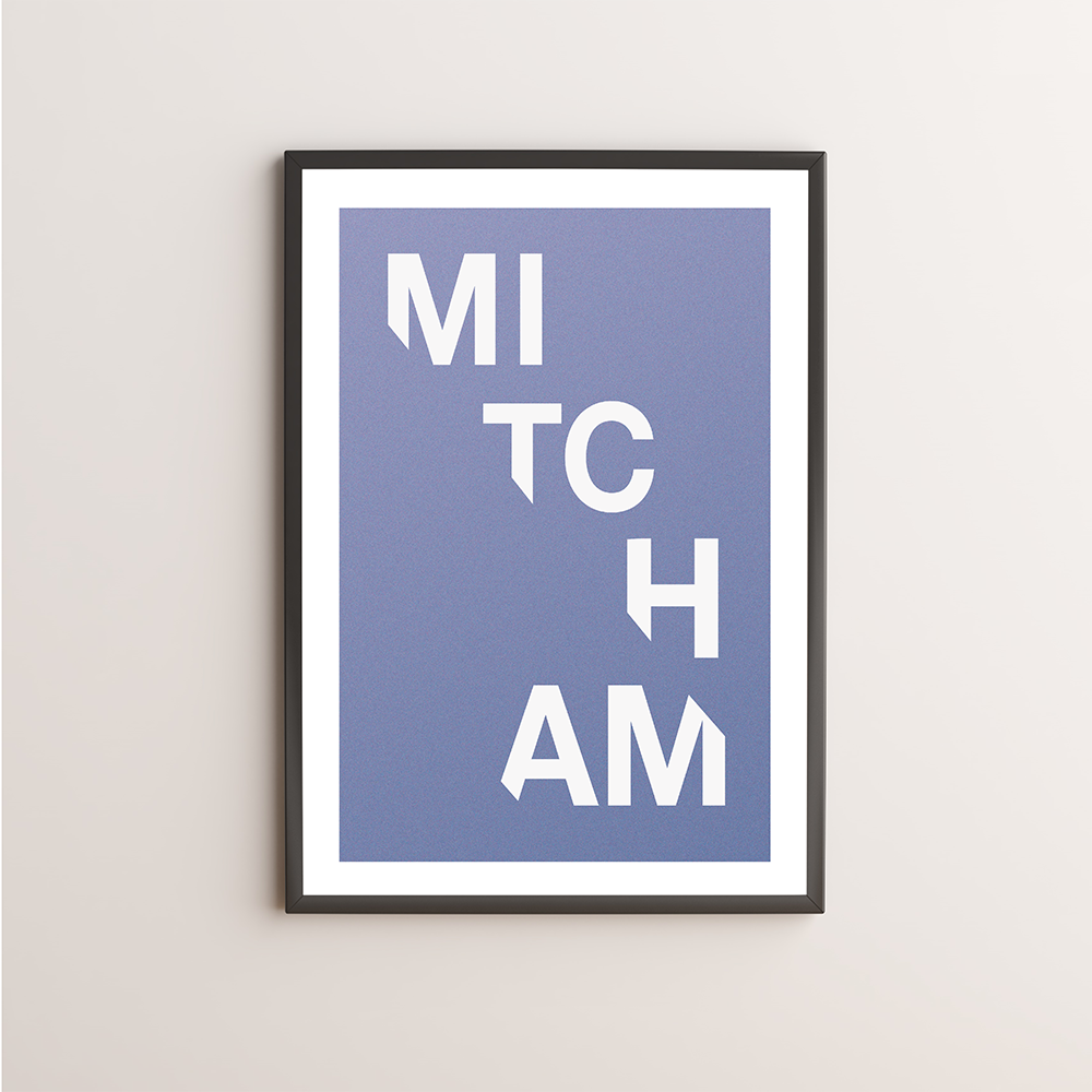 Mitcham Typography Giclée Art Print 