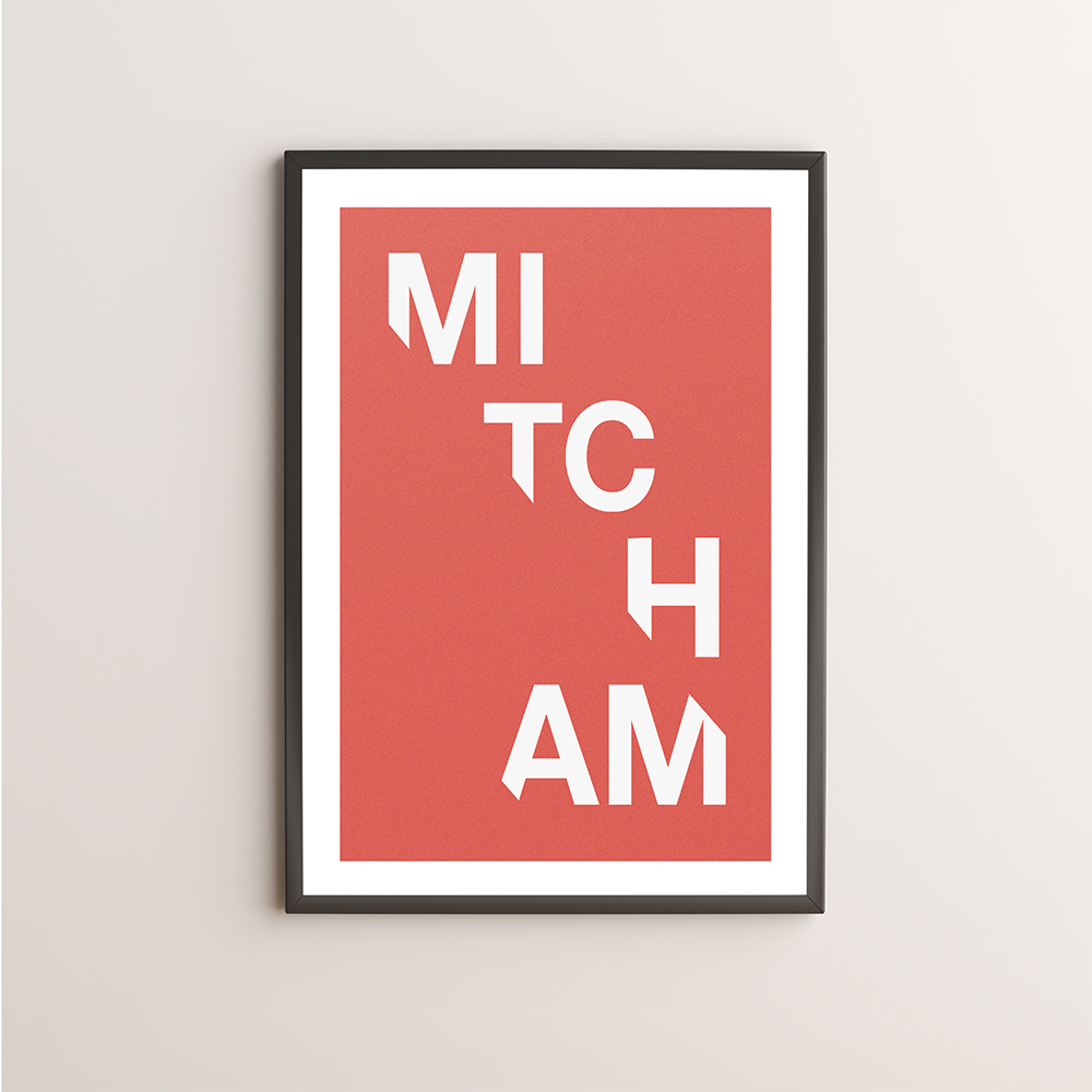 Mitcham Typography Giclée Art Print 