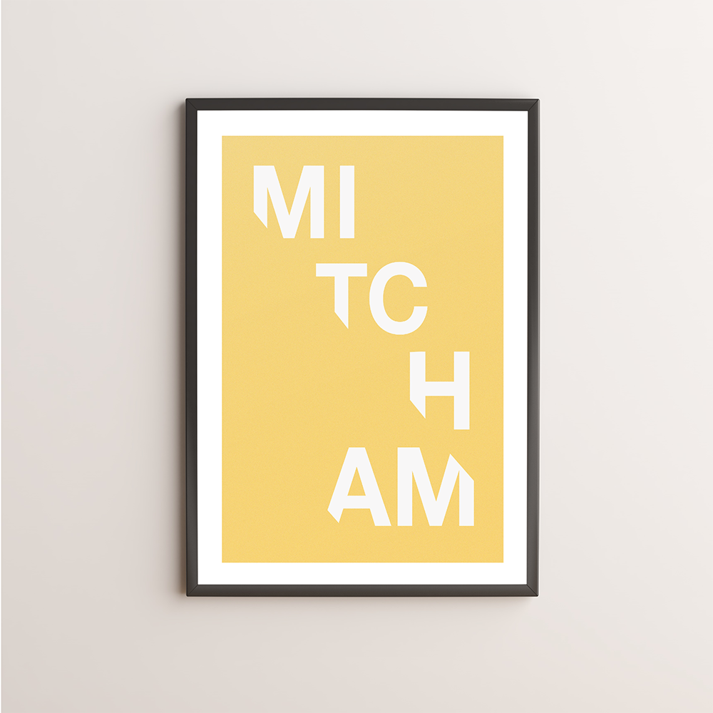 Mitcham Typography Giclée Art Print 