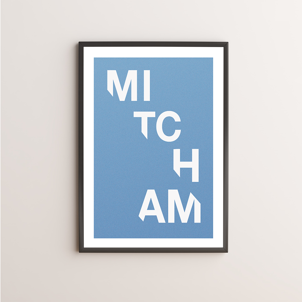 Mitcham Typography Giclée Art Print 