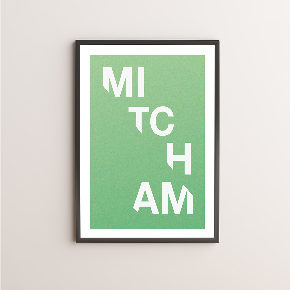 Mitcham Typography Giclée Art Print 