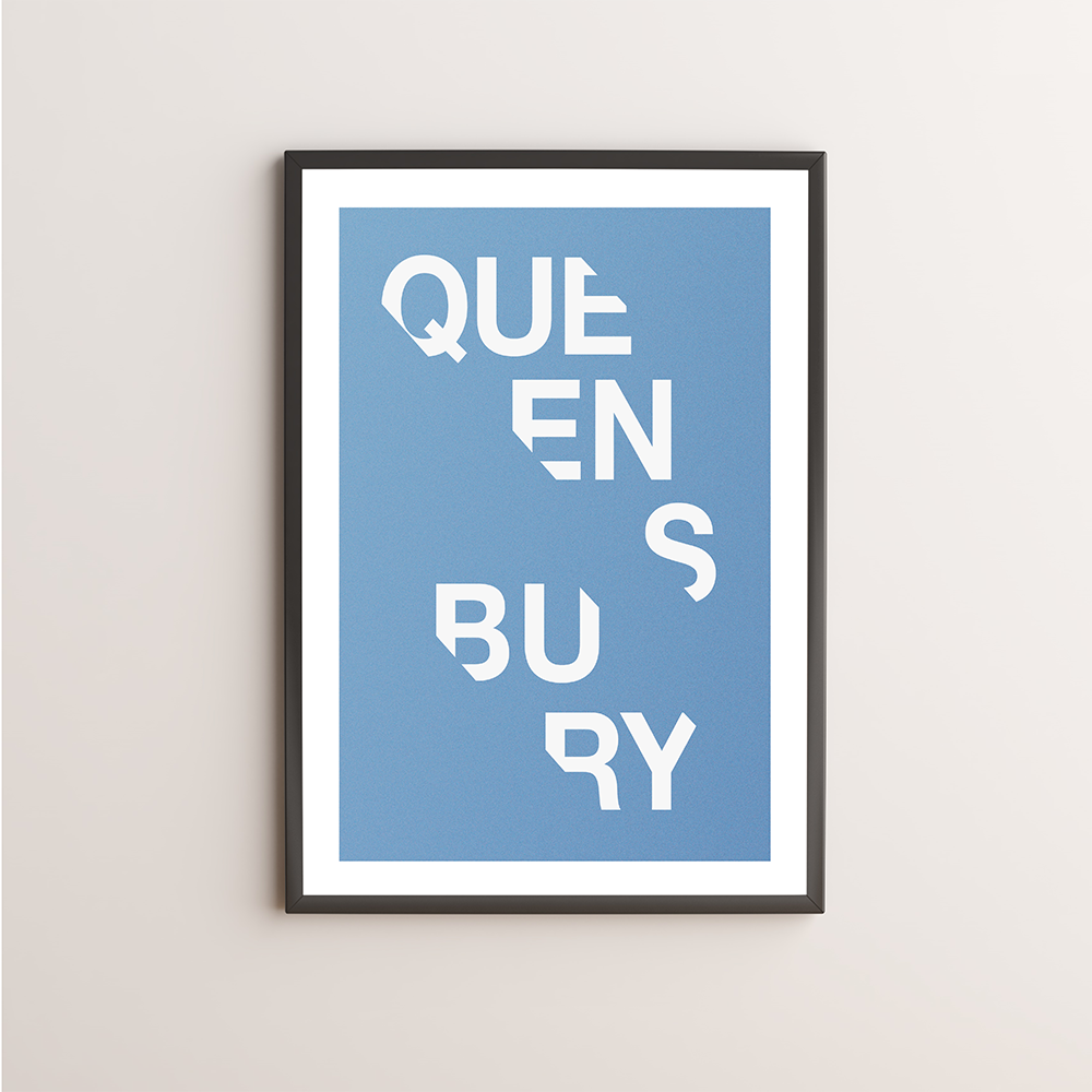 Queensbury Typography Giclée Art Print 