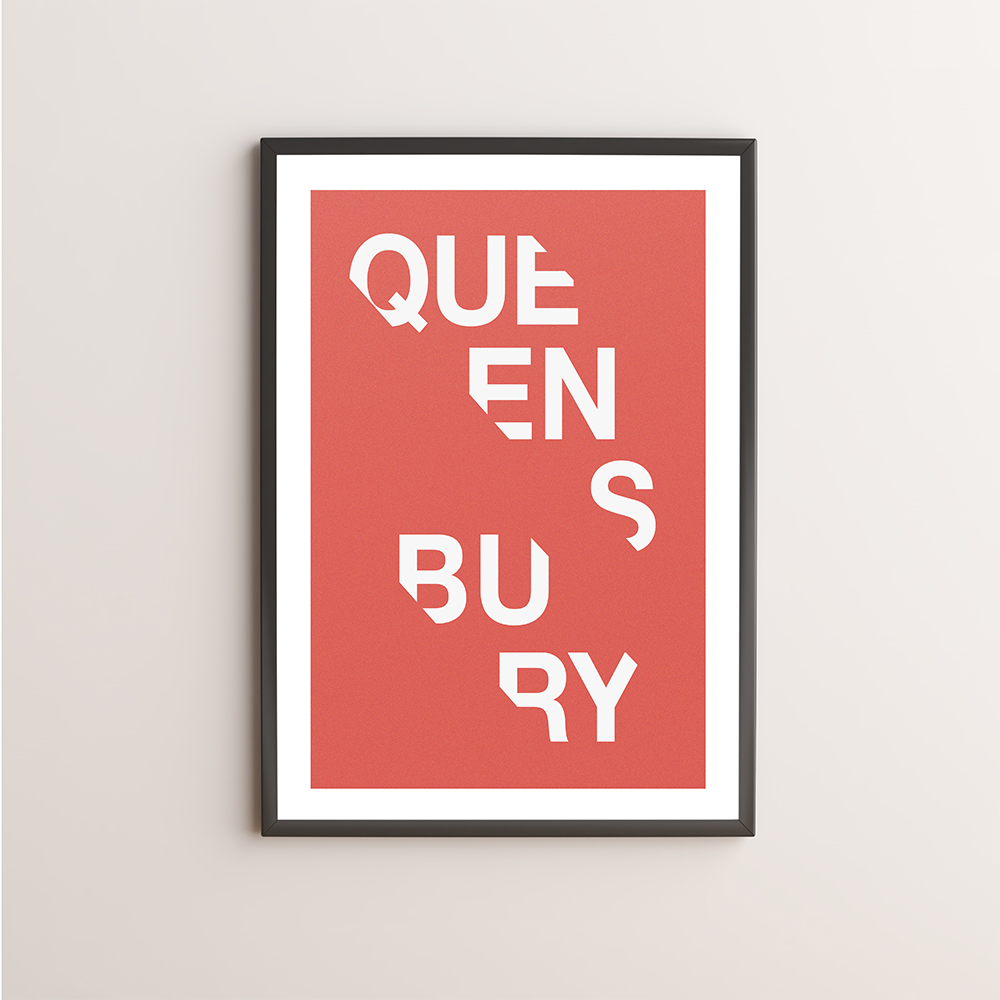 Queensbury Typography Giclée Art Print 