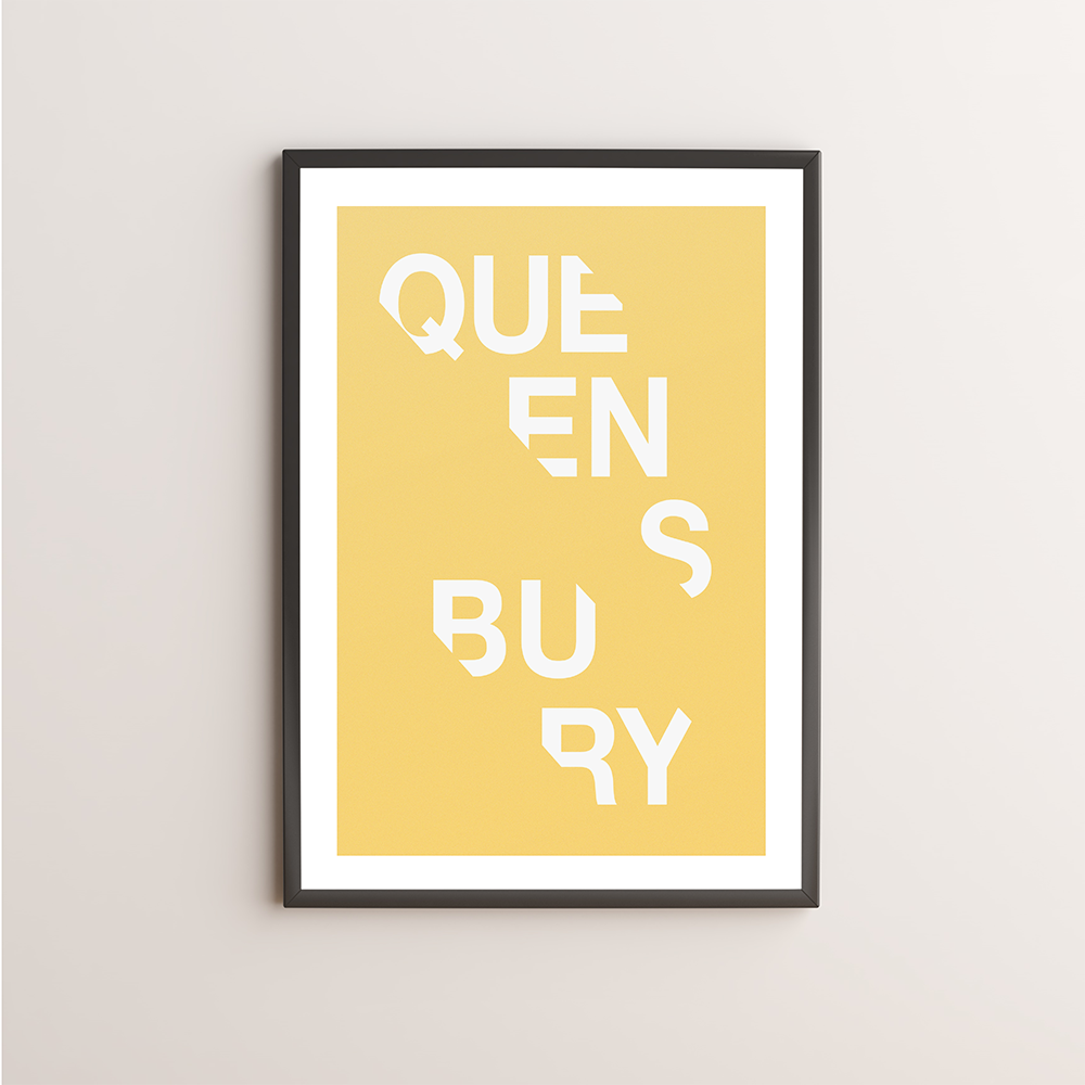 Queensbury Typography Giclée Art Print 