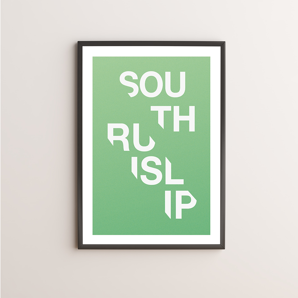 South Ruislip Typography Giclée Art Print