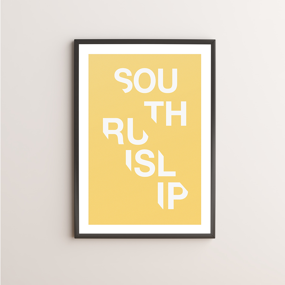 South Ruislip Typography Giclée Art Print