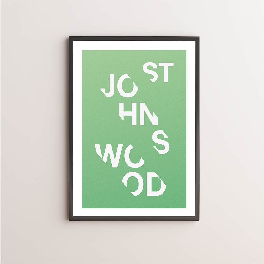 St Johns Wood Typography Giclée Art Print 