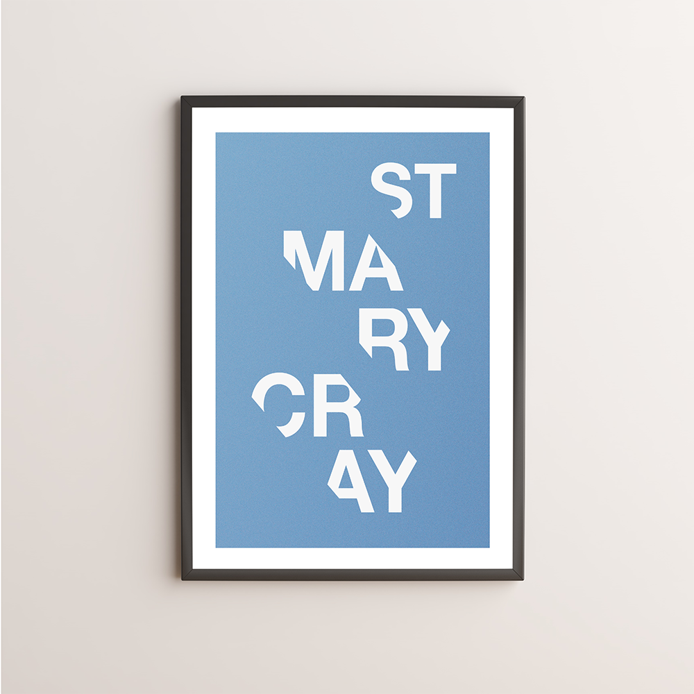 St Mary Cray Typography Giclée Art Print